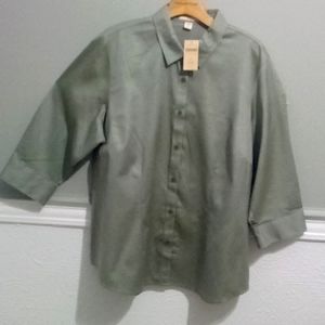 Coldwater Creek shirt, 2X(20 - 22), Crossdye, olive green